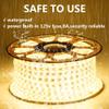 GUOTONG 110V Led Strip Light Led Rope Lights Outdoor Indoor Use 3000K Warm White Waterproof Flexible Cuttable Connectable 131.2ft 40m 110V 2 Wire Ideal for Backyards Christmas Decorative Lighting view 2