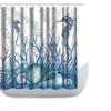 Amagical Sea Shells Seahorse Starfish Pattern 16 Piece Blue Ocean Shower Curtain Bath Mat Set Non Slip Bathroom Mat Toilet Cover Contour Mat Fabric Shower Curtain with 12 Hooks view 2