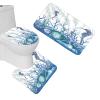Amagical Sea Shells Seahorse Starfish Pattern 16 Piece Blue Ocean Shower Curtain Bath Mat Set Non Slip Bathroom Mat Toilet Cover Contour Mat Fabric Shower Curtain with 12 Hooks view 3