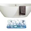 Amagical Sea Shells Seahorse Starfish Pattern 16 Piece Blue Ocean Shower Curtain Bath Mat Set Non Slip Bathroom Mat Toilet Cover Contour Mat Fabric Shower Curtain with 12 Hooks view 4