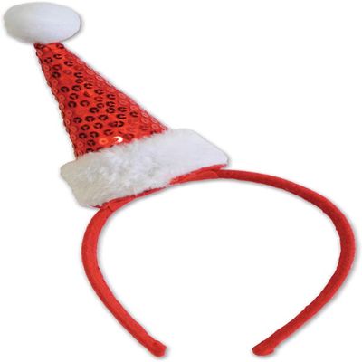 Sequined Santa Hat Headband | Red | 1 Pc.