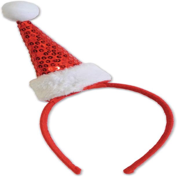 Sequined Santa Hat Headband | Red | 1 Pc.