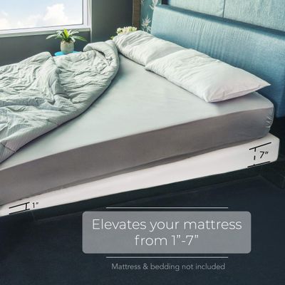 Avana Mattress Elevator with Cotton Cover - Under Bed 7-Inch Incline Foam Lift, Multiple Colors, Queen Size