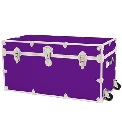 Rhino Trunk & Case Classic XXL Home Storage & College Trunk With Wheels - 36x18x18, Seats 1500+ lbs, Soft-Close Lid. USA Made Secure Dorm Furniture, Organization, Steamer Style Blanket Chest