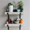Urban Legacy Accent Shelves | Reclaimed Barn Plank | Set of 2 with Full Brackets (White Wash 24"x 7"x 2") view 1
