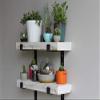 Urban Legacy Accent Shelves | Reclaimed Barn Plank | Set of 2 with Full Brackets (White Wash 24"x 7"x 2") view 3