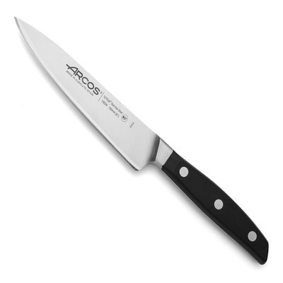 Arcos Forged Chef Knife 6 Inch Stainless Steel. Professional Kitchen Knife for Cooking. Ergonomic Polyoxymethylene Handle and 150 mm Blade. Series Manhattan. Color Black