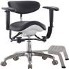 BONEW Microscope Saddle Stool Foot Controlled/Pedal Base with Backrest Doctor's Chair PU Leather SDS-PB1 view 1