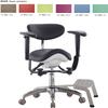 BONEW Microscope Saddle Stool Foot Controlled/Pedal Base with Backrest Doctor's Chair PU Leather SDS-PB1 view 2