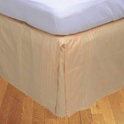 RBS Bedding's 400 Thread Count Egyptian Cotton 1-Piece Split Corner Bed Skirt 11" Drop Length Queen Peach Stripe