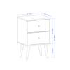 Manhattan Comfort Liberty Mid Century Modern Nightstand with Drawers, Bedside Table for Bedroom and Living Room, Night Stand Accent Decor, Easy Assembly, Brown/White view 3