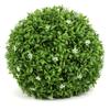 3rd Street Inn Medium White Flower Grass Topiary Ball - Artificial Plant Set - Indoor/Outdoor Wedding Party Decor - Faux Foliage Garden Sphere - Tree and Bush Substitute (11", 6 Pack) view 1