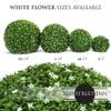 3rd Street Inn Medium White Flower Grass Topiary Ball - Artificial Plant Set - Indoor/Outdoor Wedding Party Decor - Faux Foliage Garden Sphere - Tree and Bush Substitute (11", 6 Pack) view 4