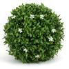 3rd Street Inn Small White Flower Grass Topiary Ball - Artificial Plant Set - Indoor/Outdoor Wedding Party Decor - Faux Foliage Garden Sphere - Tree and Bush Substitute (7", 8 Pack) view 1