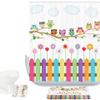 Amagical 3 Piece Owls Decor Bathroom Mat Set Shower Curtain Set Owls on a Branch Sunny Day Countryside Farmhouse Fences Wildflowers Bath Mat Contour Mat Shower Curtain with 12 Hooks view 1