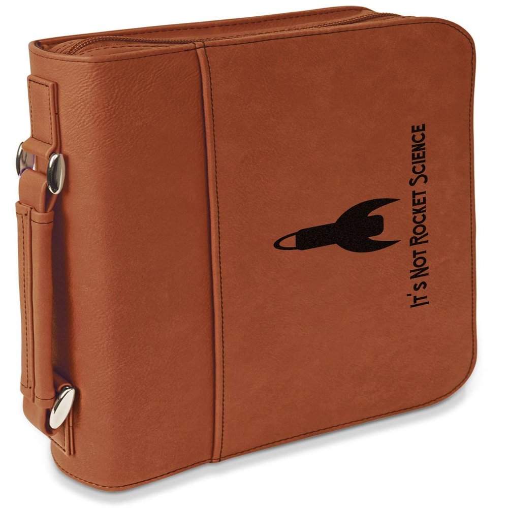 Personalized Rocket Science Leatherette Bible Cover with Handle & Zipper - Small - Single Sided