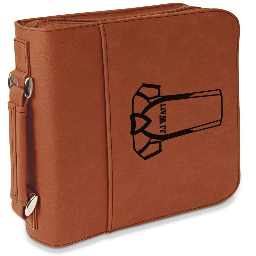 Personalized Football Jersey Leatherette Bible Cover with Handle & Zipper - Small - Double Sided
