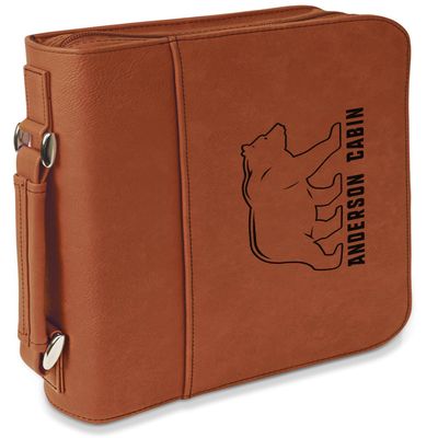 Personalized Cabin Leatherette Bible Cover with Handle & Zipper - Large - Double Sided