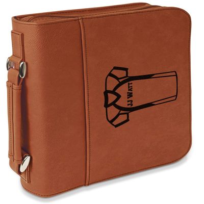 Personalized Football Jersey Leatherette Bible Cover with Handle & Zipper - Large - Double Sided