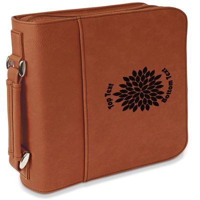 Personalized Mums Flower Leatherette Bible Cover with Handle & Zipper - Large - Double Sided