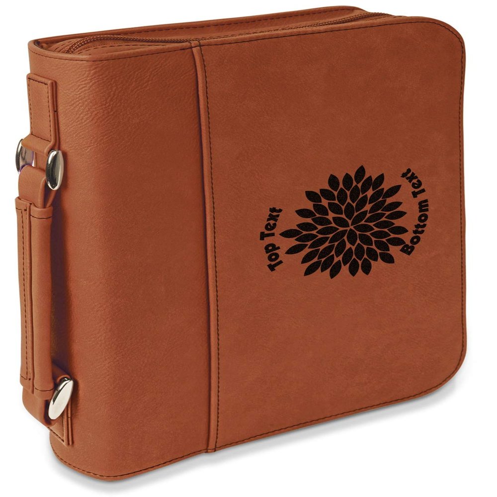 Personalized Mums Flower Leatherette Bible Cover with Handle & Zipper - Large - Double Sided