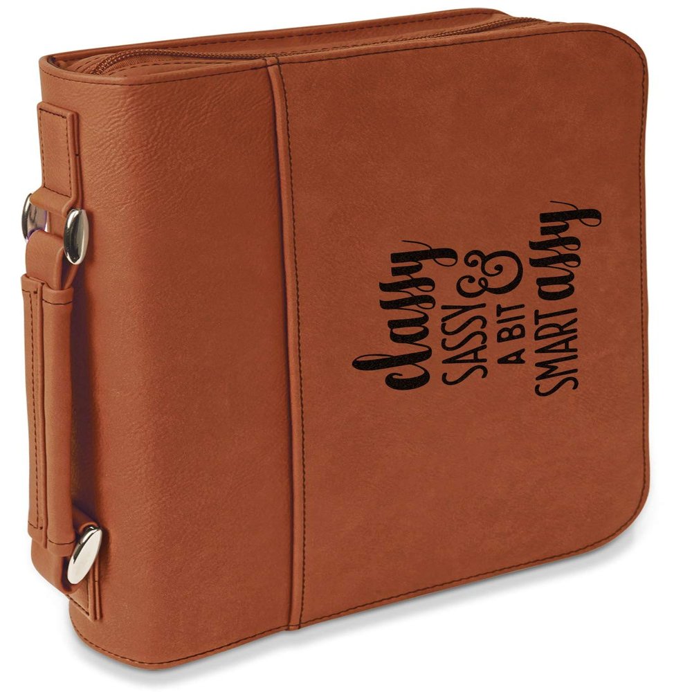 Sassy Quotes Leatherette Bible Cover with Handle & Zipper - Large - Double Sided