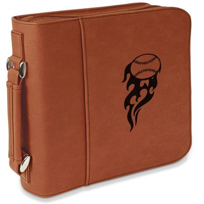 Personalized Baseball Leatherette Bible Cover with Handle & Zipper - Small - Double Sided