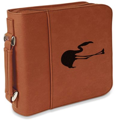 Pink Flamingo Leatherette Bible Cover with Handle & Zipper - Large - Double Sided