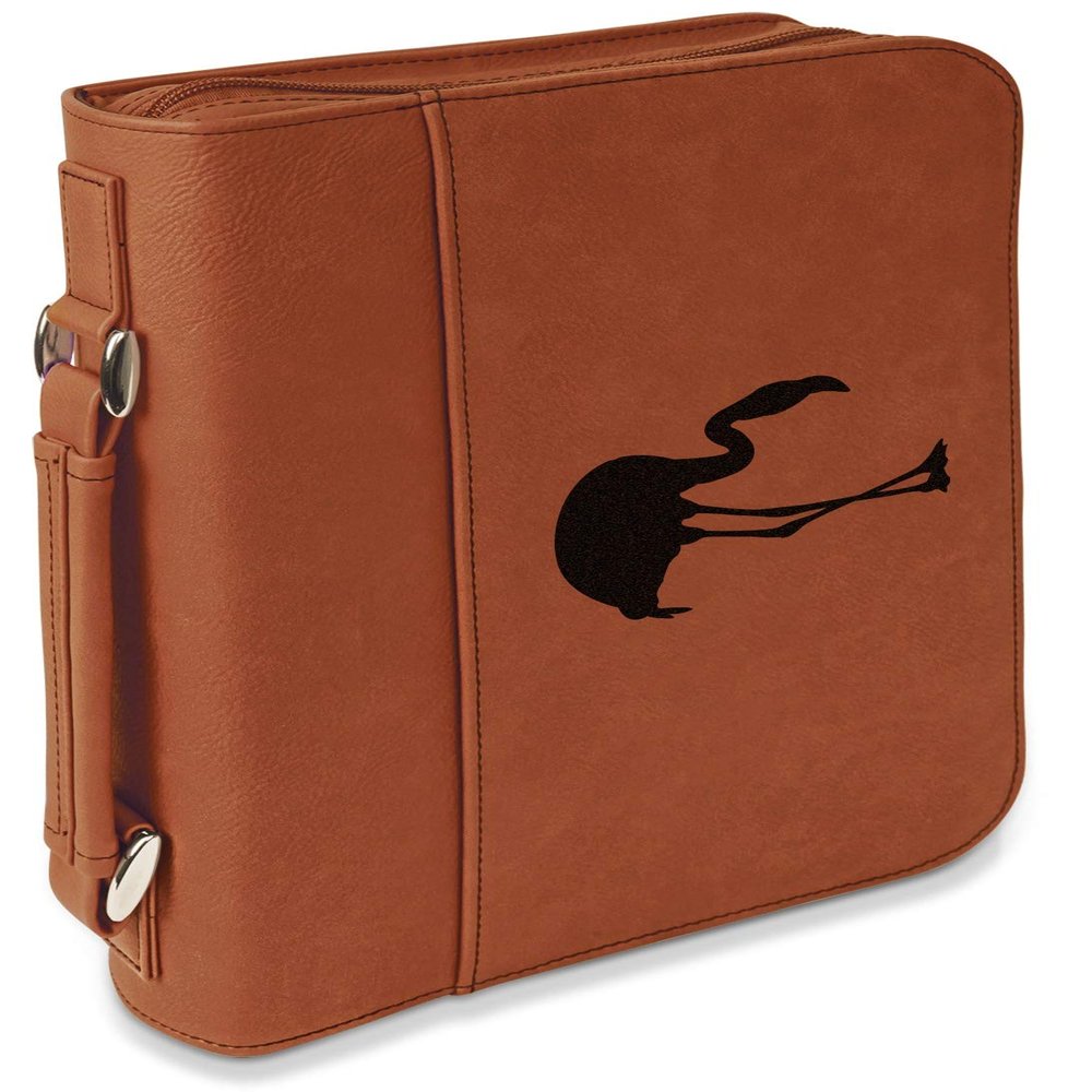 Pink Flamingo Leatherette Bible Cover with Handle & Zipper - Large - Double Sided