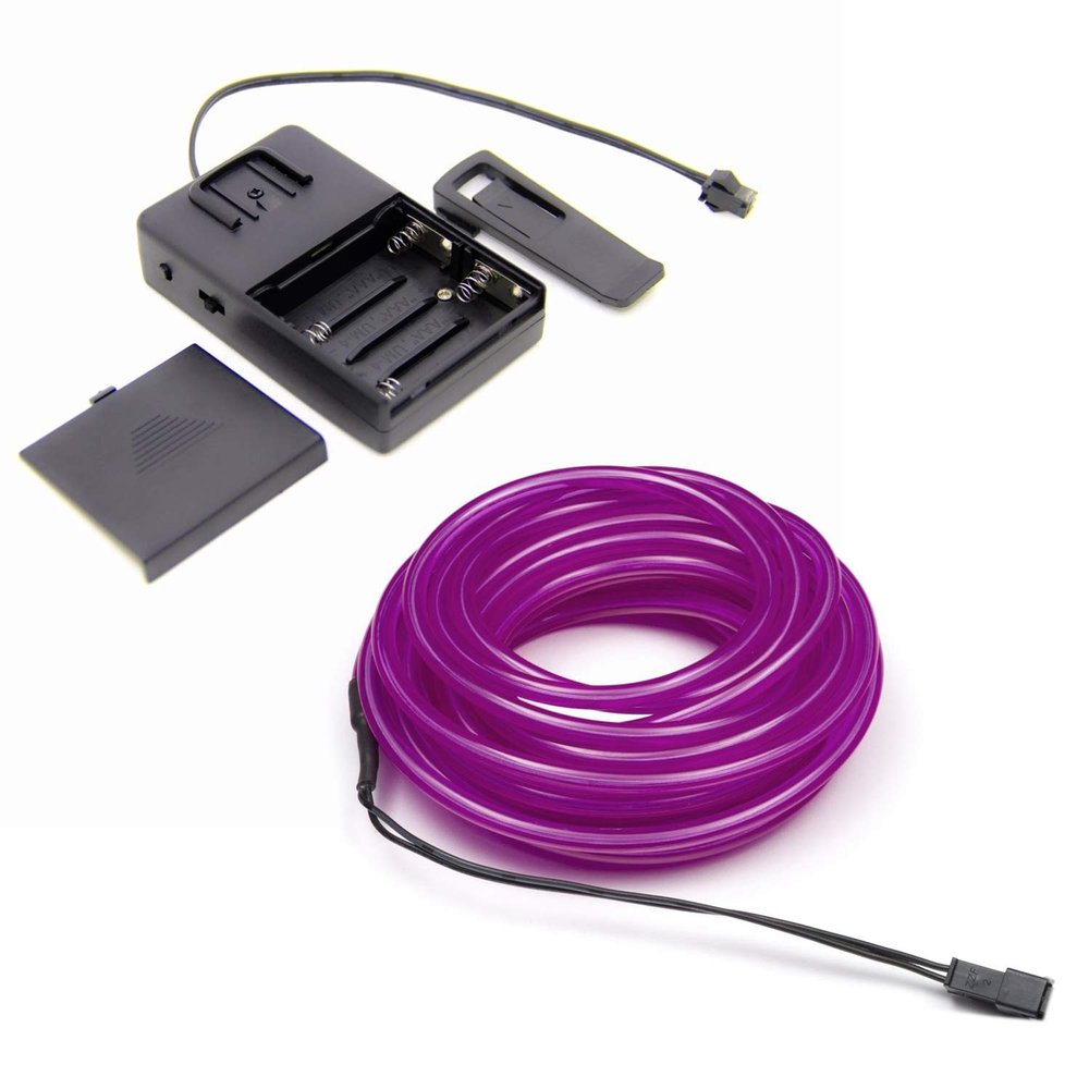 10m/32.8ft Extra Large 5.0 mm Thick - Purple Neon LED Light Glow EL Wire - Powered by 6V - Craft Neon Wire String Light for DIY Project Costume Accessories Cosplay