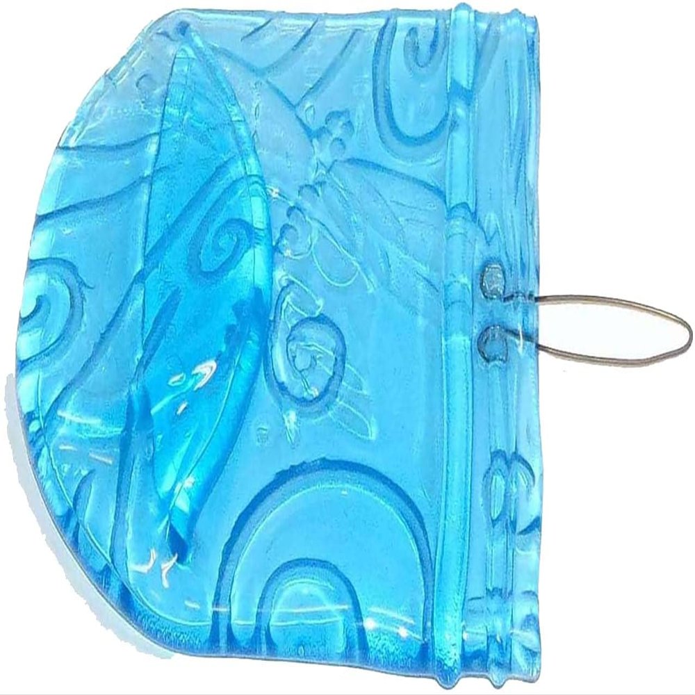 Dragonfly Design Embossed Melted Flat Blue Pint Mason Jar for Spoon Rest