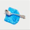 Dragonfly Design Embossed Melted Flat Blue Pint Mason Jar for Spoon Rest view 2