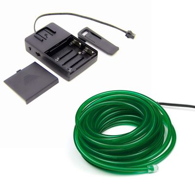 10m/32.8ft Extra Large 5.0 mm Thick - Green Neon LED Light Glow EL Wire - Powered by 6V - Sound Active - Craft Neon Wire String Light for DIY Project Costume Accessories Cosplay