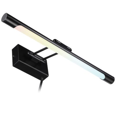 LEONLITE 3CCT Dimmable LED Picture Light, 2700K/3000K/4000K Selectable, CRI90 Swivel Full Metal Picture Frame Light for Wall Art, Painting, Artwork, Portrait, Plug-in & Hardwired, ETL Listed, Black