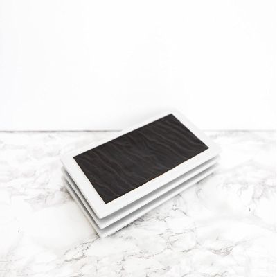 Tuxton Home Kona Rectangular Appetizer Plate, 10 in, Lava Textured Reactive