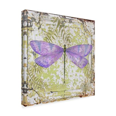 Trademark Fine Art Dragonfly on Tin Tile 4 by Jean Plout, 18x18
