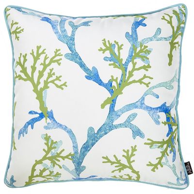 Apolena Decorative Throw Pillow Case Cushion Cover Home Decor Pillowcase (18 x 18) Square Printed - Blue Coral