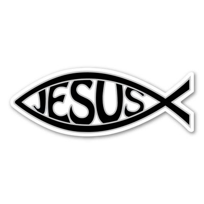 Magnet America Black Jesus Fish is 2.625" x 7" Made for Vehicles and Refrigerators
