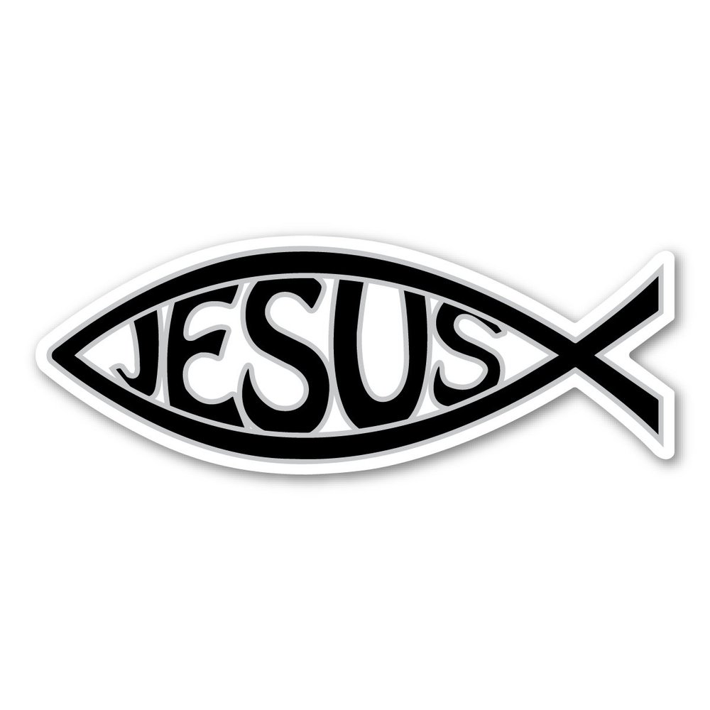 Magnet America Black Jesus Fish is 2.625" x 7" Made for Vehicles and Refrigerators