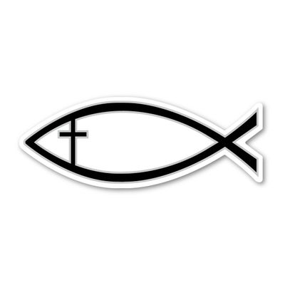 Magnet America Black Cross Fish is 2.625" x 7" Made for Vehicles and Refrigerators