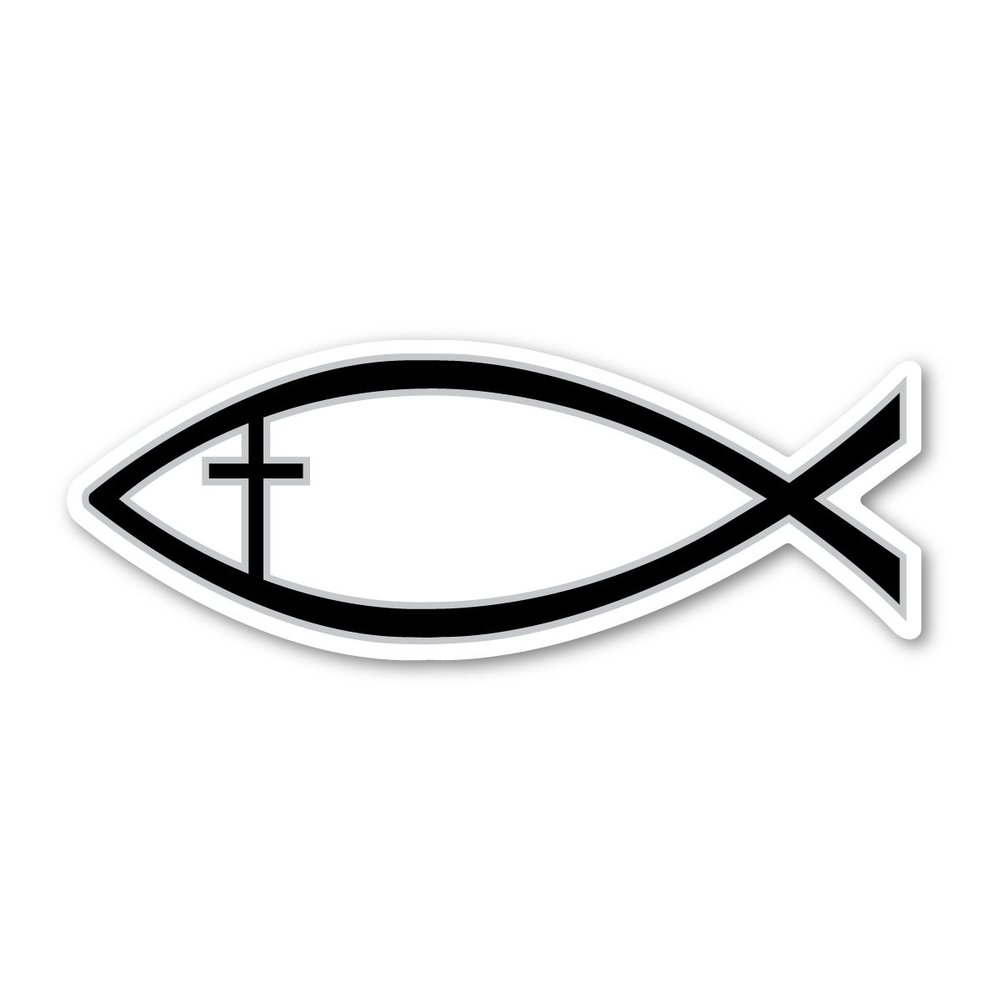 Magnet America Black Cross Fish is 2.625" x 7" Made for Vehicles and Refrigerators