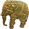 Exotic India Elephant Made of Lady Figures (Nari Kunjar) - Brass Statue - Color Greenish Gold Color view 1
