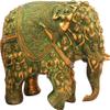Exotic India Elephant Made of Lady Figures (Nari Kunjar) - Brass Statue - Color Greenish Gold Color view 2