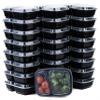 EcoQuality Meal Prep Containers [75Pack][28oz] 2 Compartment with Lids, Reusable Bento Box, Food Storage Containers | BPA Free | Stackable | Lunch Boxes, Microwave/Dishwasher/Freezer Safe view 1