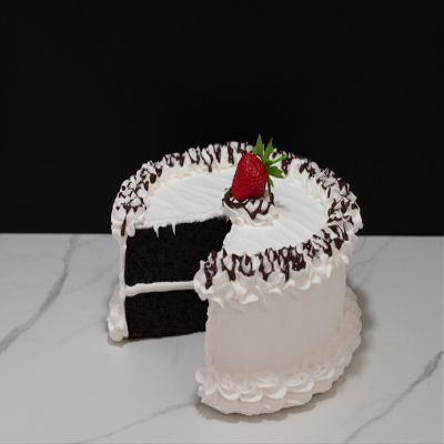 Fake Large Vanilla Cake with Slice Missing