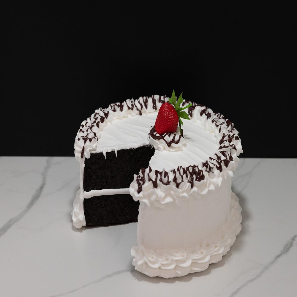 Fake Large Vanilla Cake with Slice Missing