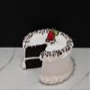 Fake Large Vanilla Cake with Slice Missing view 1