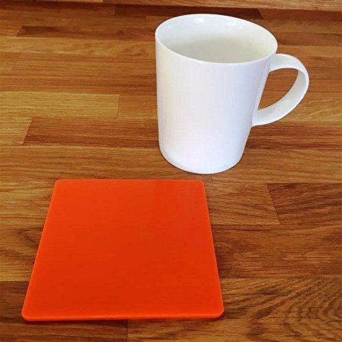 Square Coaster Set by Super Cool Creation, Orange - Set of 4