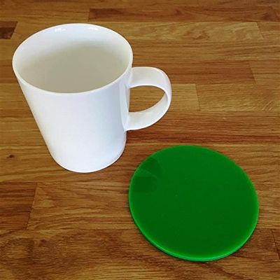 Round Coaster Set by Super Cool Creation, Bright Green - Set of 4