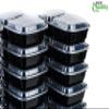 EcoQuality Meal Prep Containers [75Pack] [32oz] 2 Compartment with Lids, Reusable Bento Box, Food Storage Containers | BPA Free | Stackable | Lunch Boxes, Microwave/Dishwasher/Freezer Safe view 2